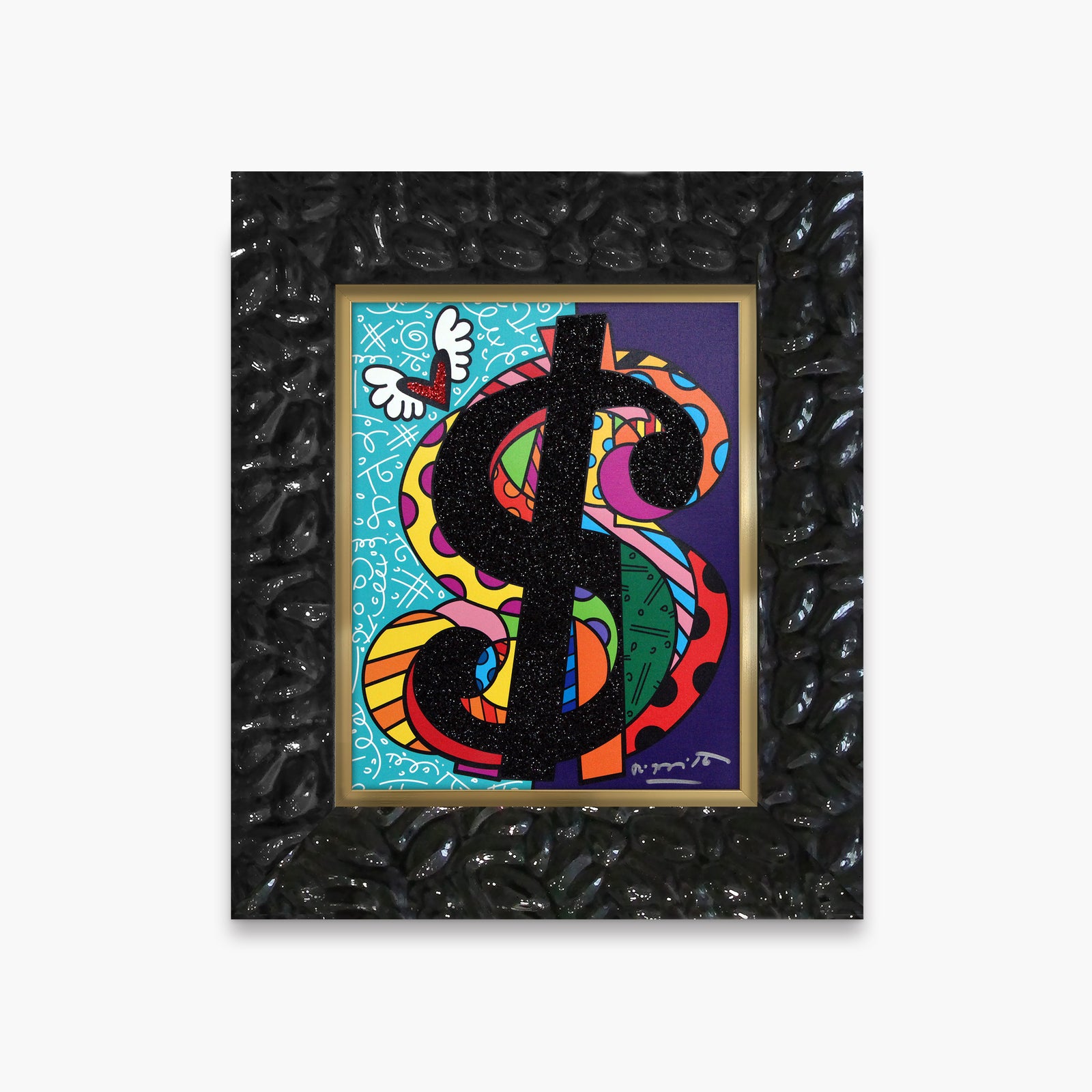 Romero Britto around cream series limited edition  contemporary pop art piece