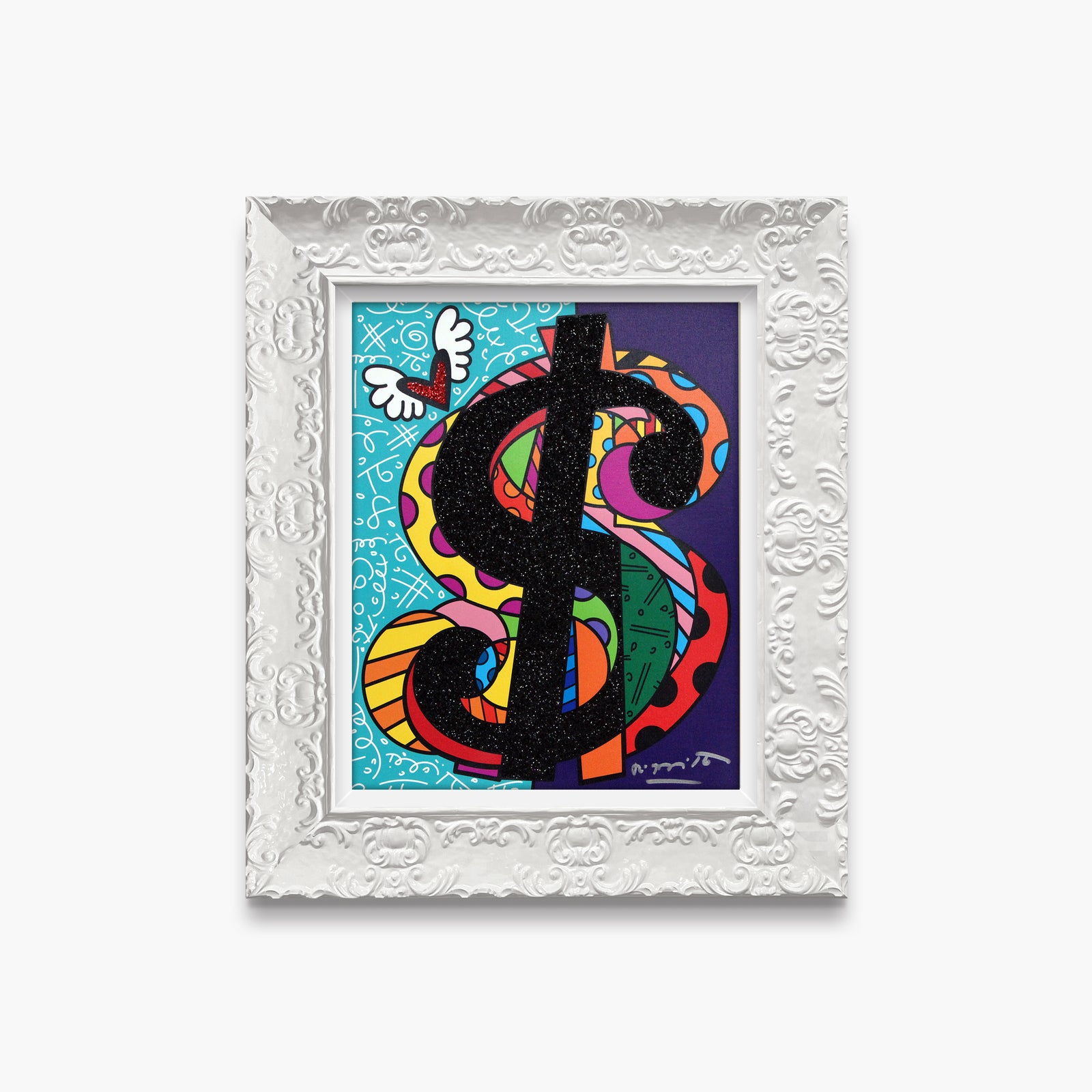 Romero Britto around cream series limited edition  contemporary pop art piece