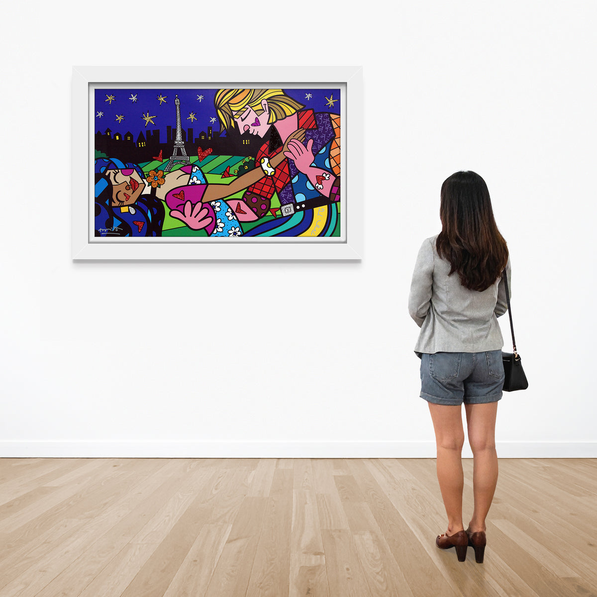 modern pop art midnight in paris limited edition  vibrant home decor