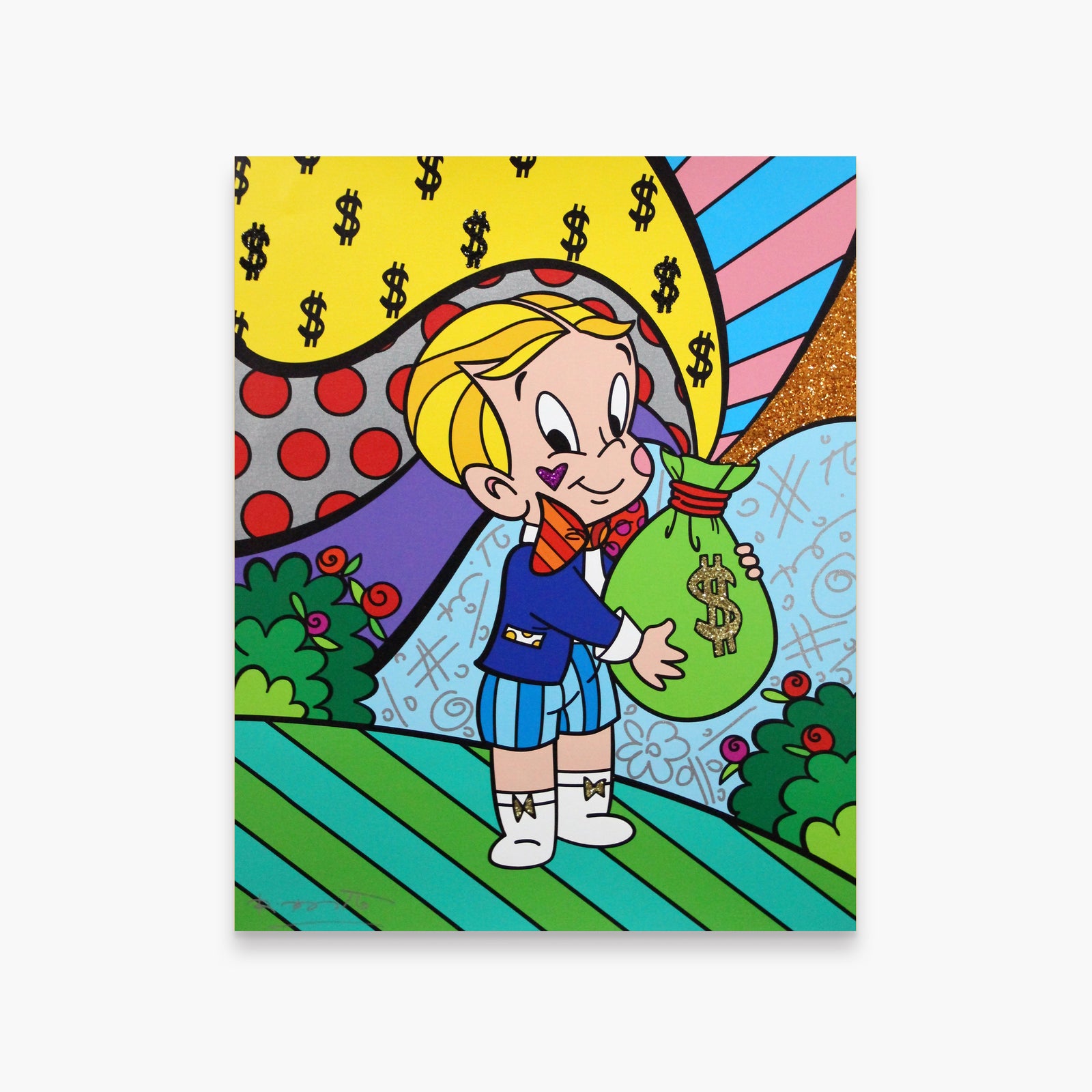 Romero Britto richie rich nbcuniversal limited edition  colorful pop art design