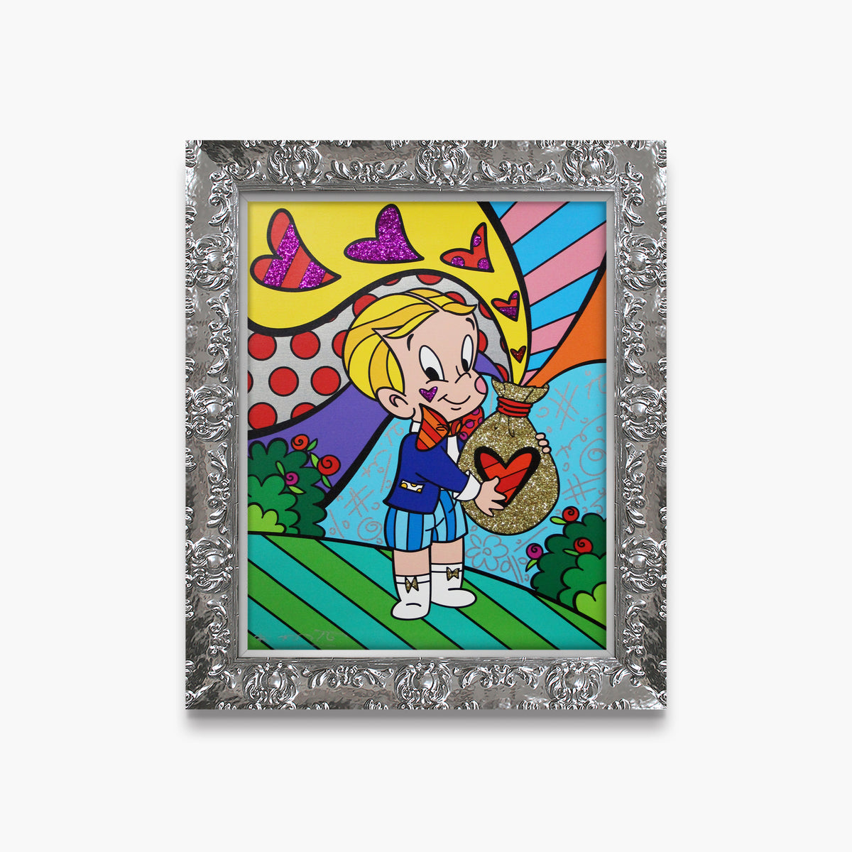 Romero Britto richie rich love nbcuniversal limited  contemporary pop art piece