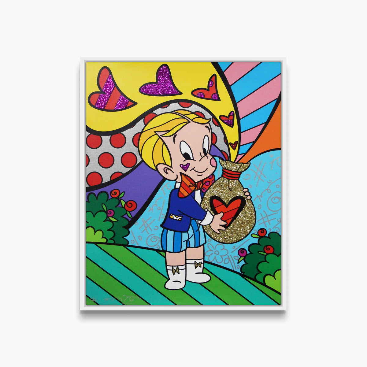 Romero Britto richie rich love nbcuniversal limited  contemporary pop art piece