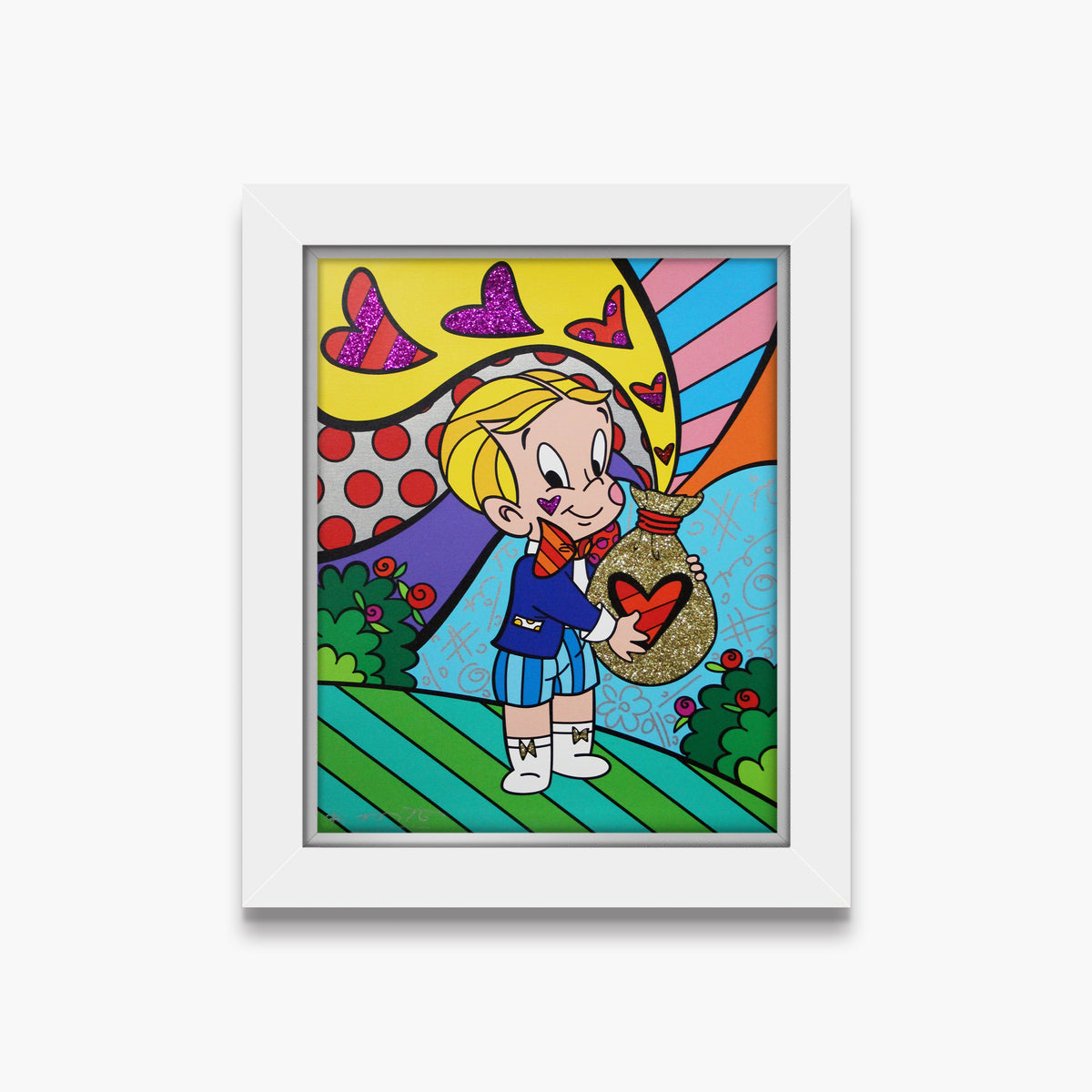 Romero Britto richie rich love nbcuniversal limited  contemporary pop art piece