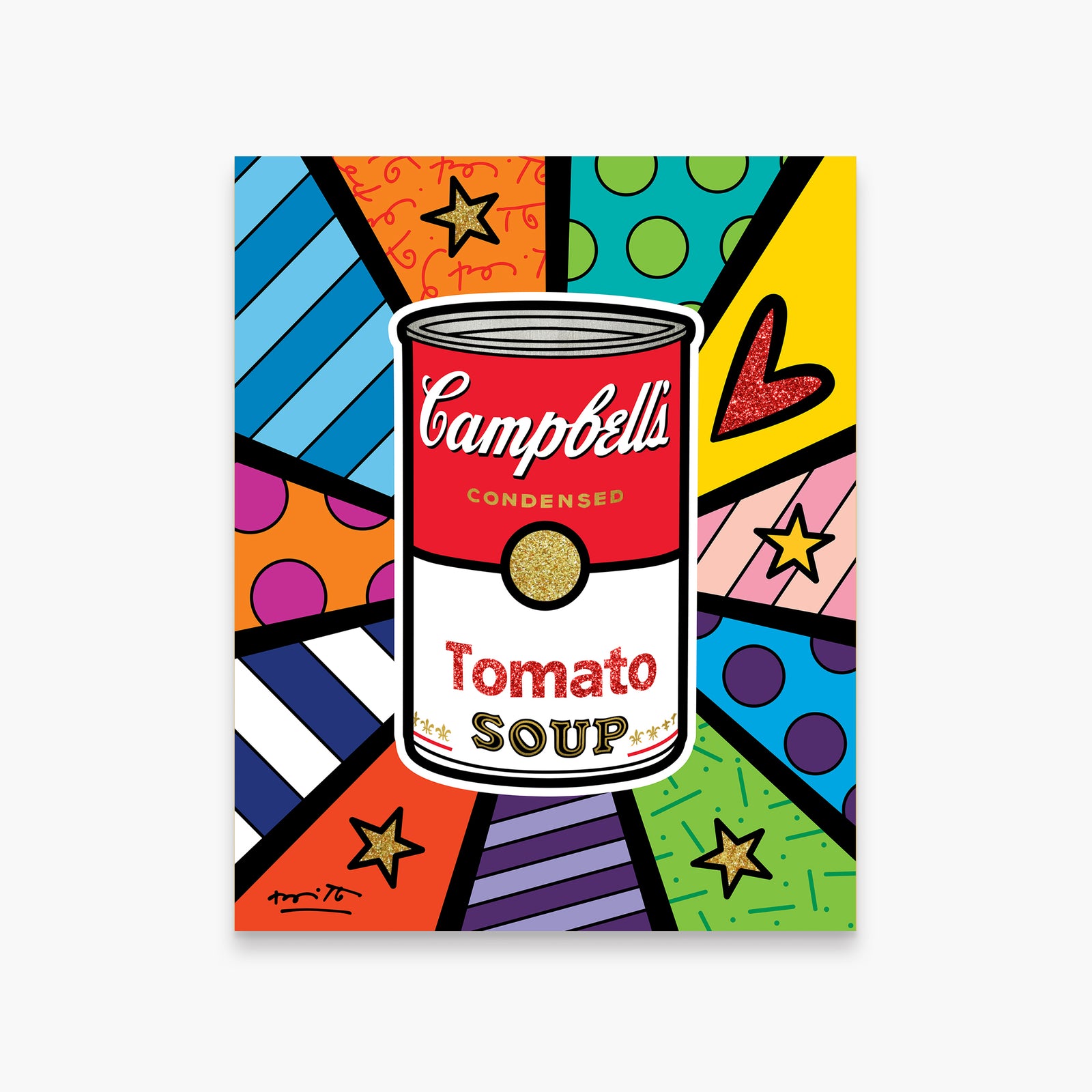 Romero Britto campbells soup limited edition print  colorful pop art design