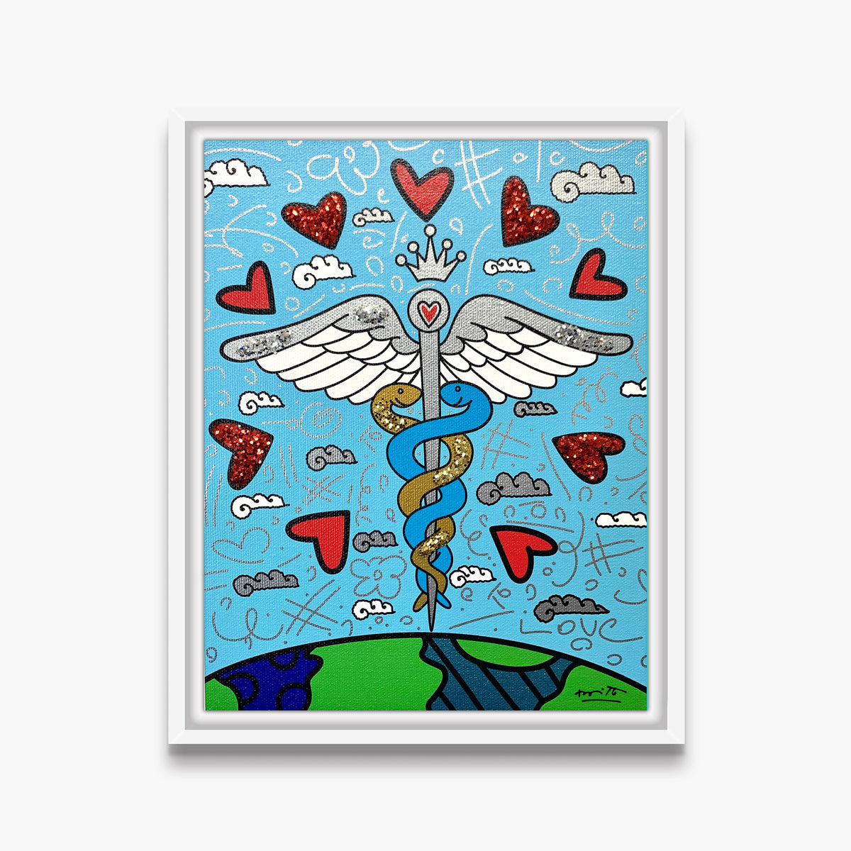 one world limited edition print  artistic colorful design collectible