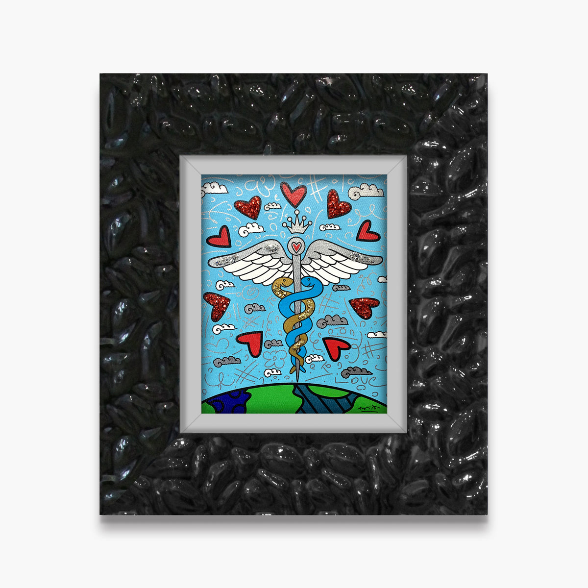 Romero Britto one world limited edition print  contemporary pop art piece