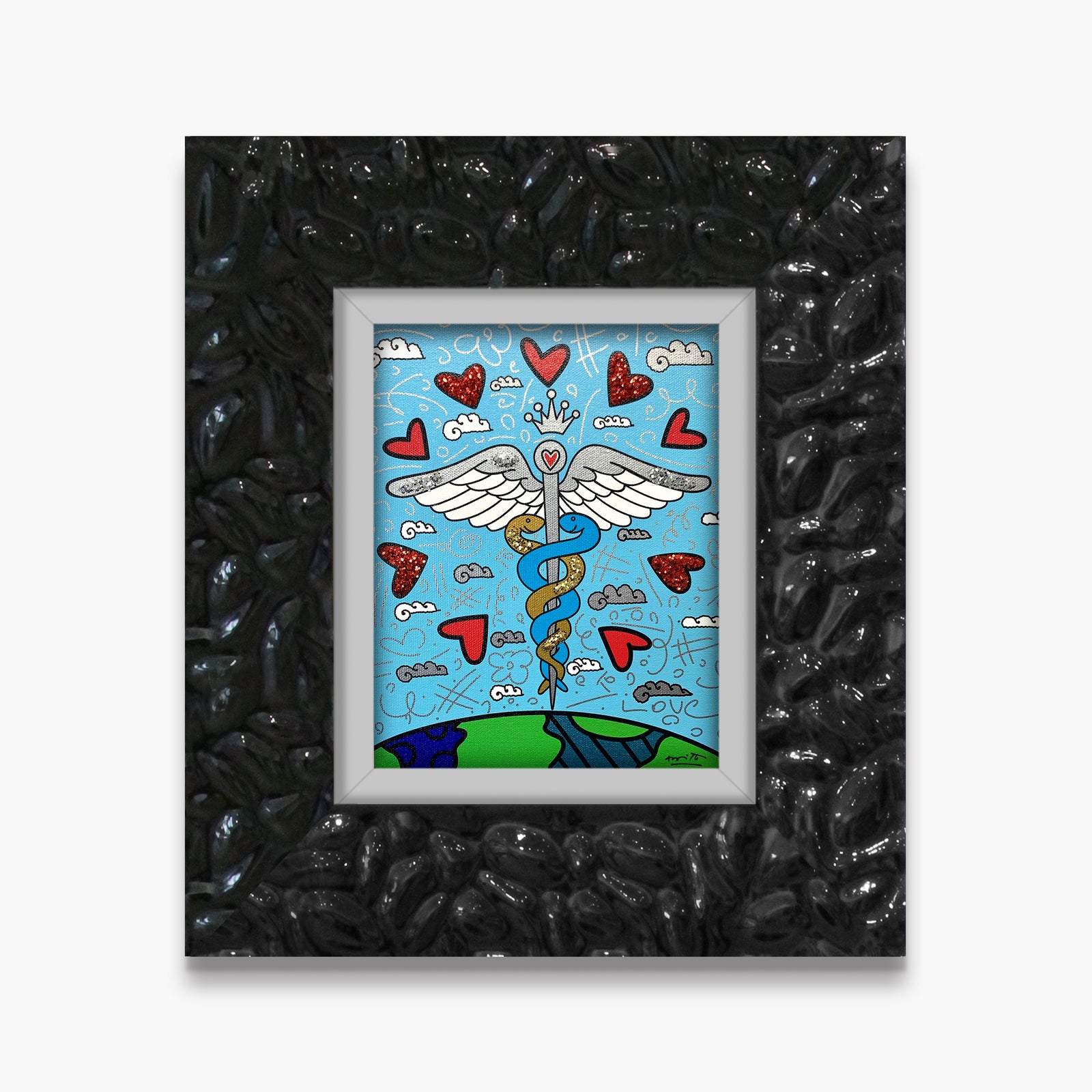 Romero Britto one world limited edition print  contemporary pop art piece
