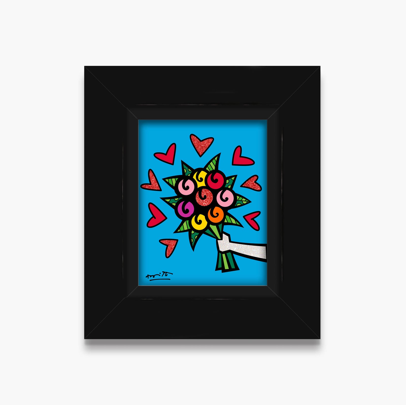 Romero Britto flowers are forever limited edition  colorful pop art design