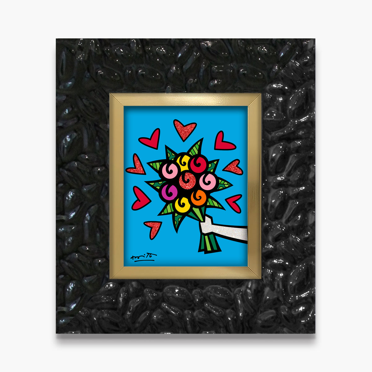 Romero Britto flowers are forever limited edition  colorful pop art design