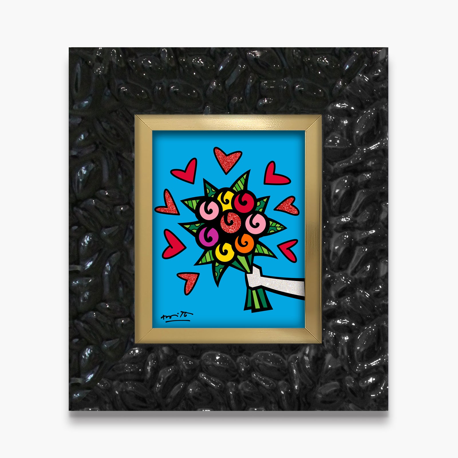 Romero Britto flowers are forever limited edition  colorful pop art design