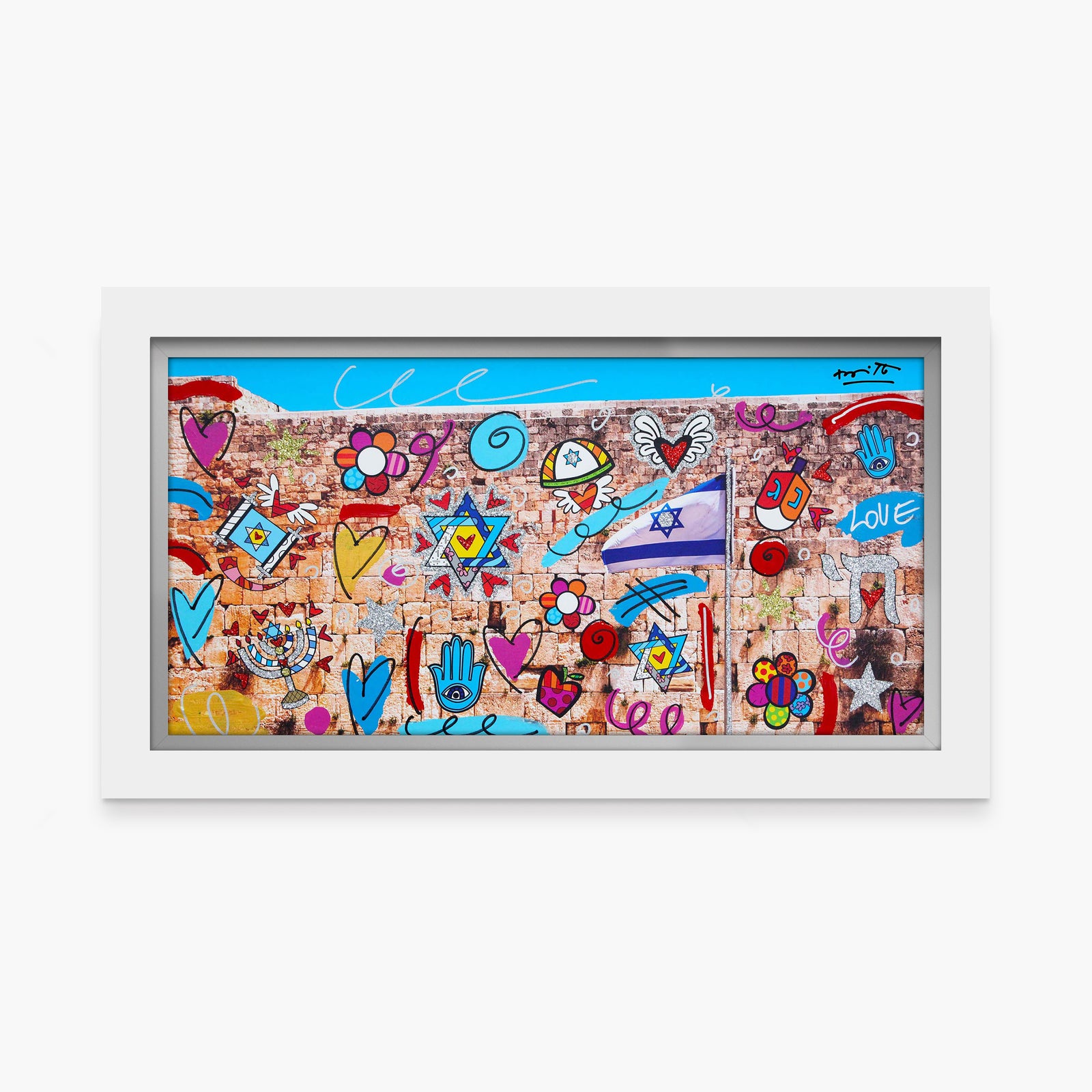 Romero Britto the western wall limited edition  colorful pop art design