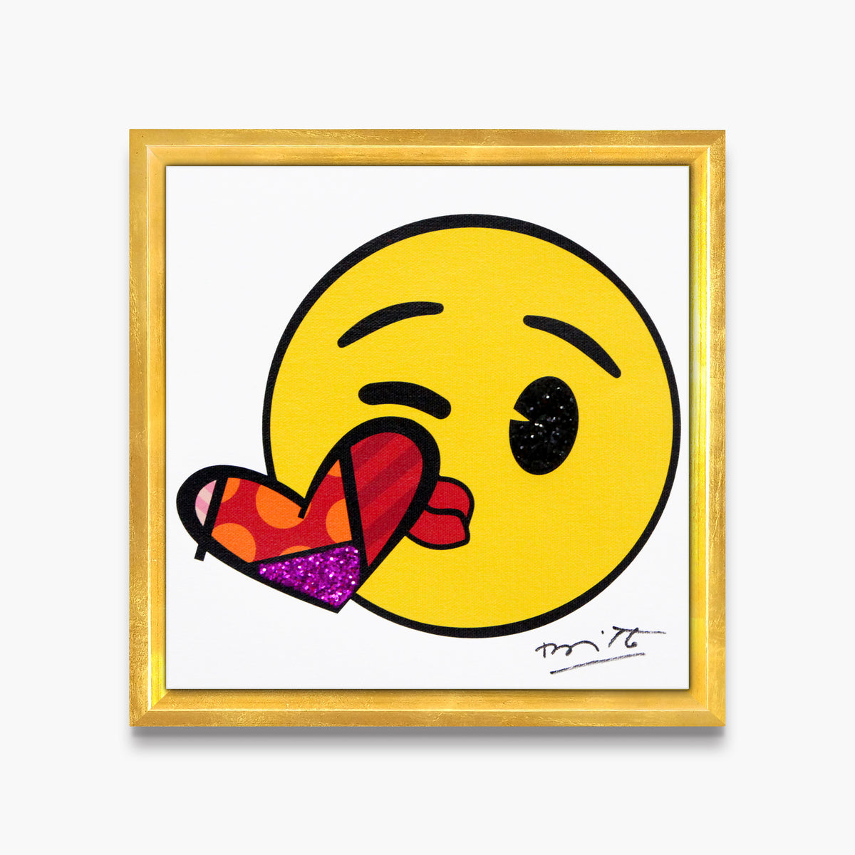 Romero Britto kisses for you emoji by  contemporary pop art piece
