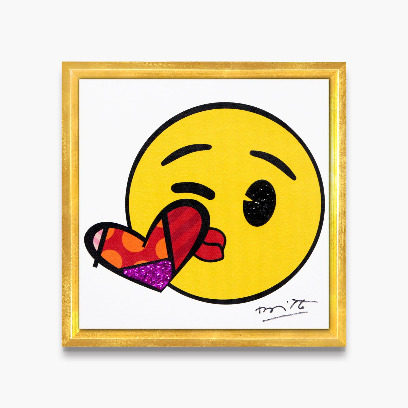 Romero Britto kisses for you emoji by  contemporary pop art piece
