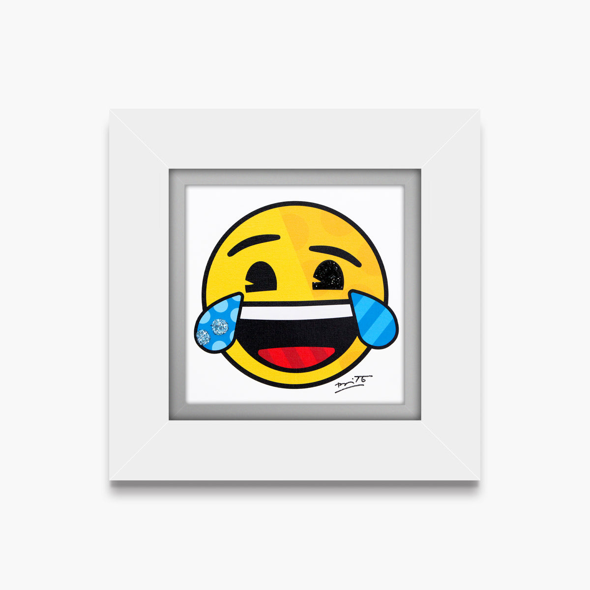 Romero Britto happy for you emoji by  contemporary pop art piece