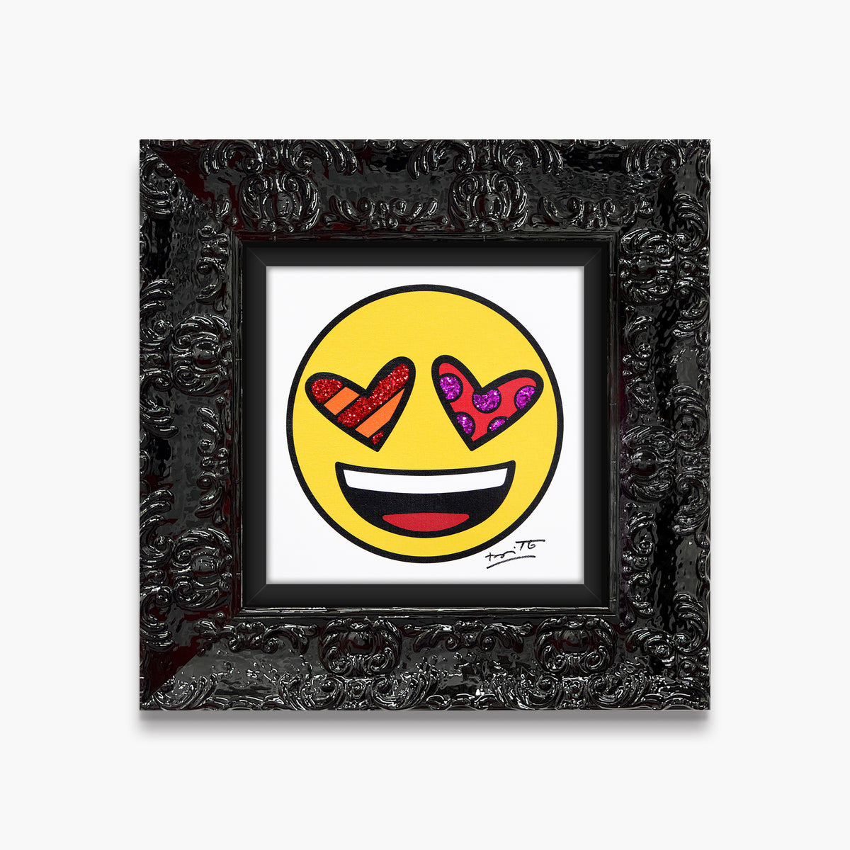 Romero Britto love you emoji by britto  contemporary pop art piece