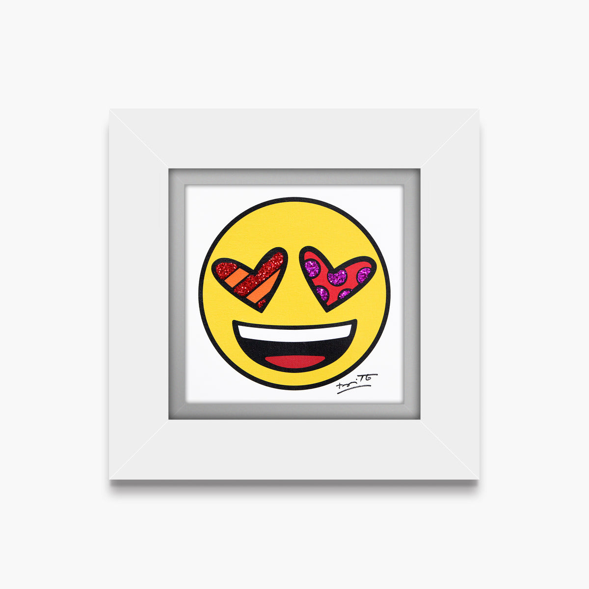 Romero Britto love you emoji by britto  contemporary pop art piece