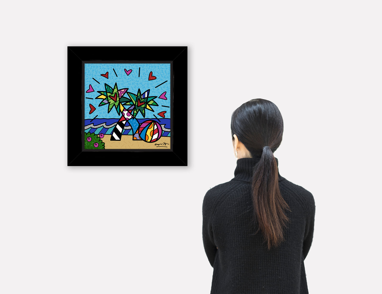 Romero Britto miami beach limited edition print  colorful pop art design