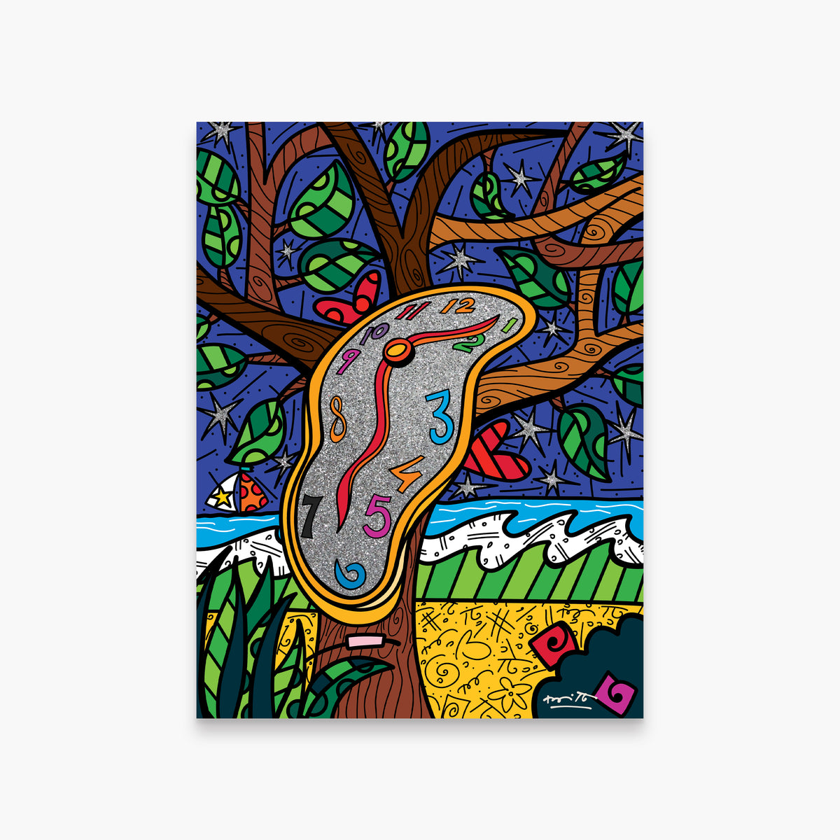 Romero Britto time to love limited edition  colorful pop art design