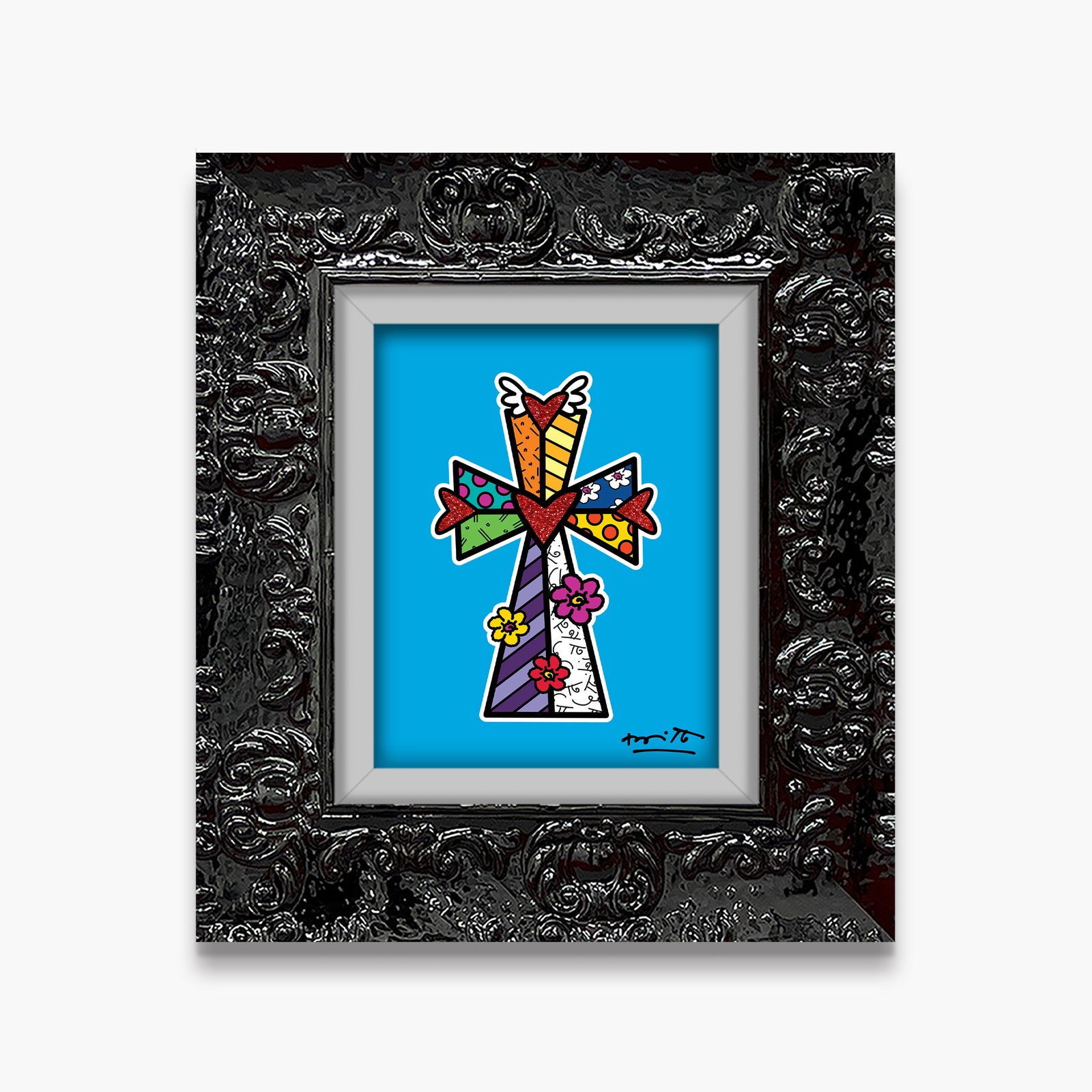 Romero Britto blessings limited edition print  colorful pop art design