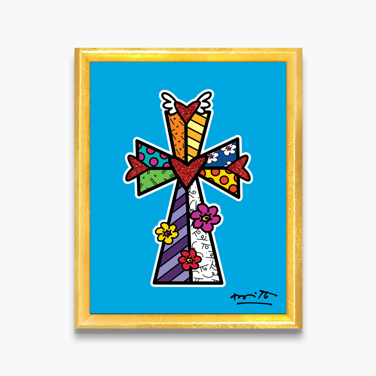 Romero Britto blessings limited edition print  contemporary pop art piece