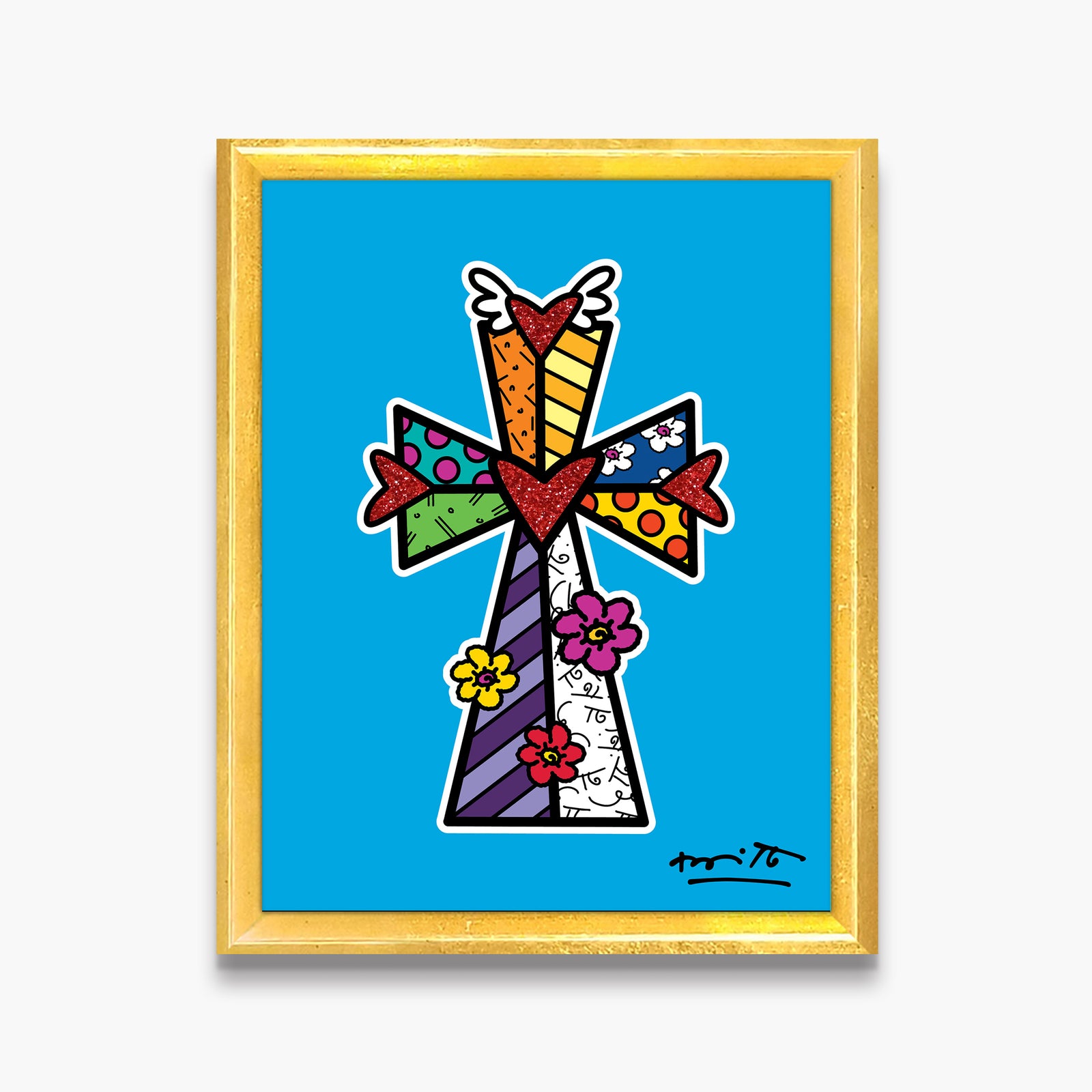 Romero Britto blessings limited edition print  contemporary pop art piece