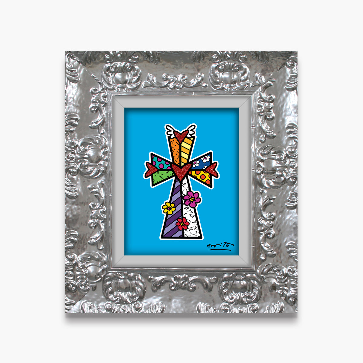 Romero Britto blessings limited edition print  colorful pop art design