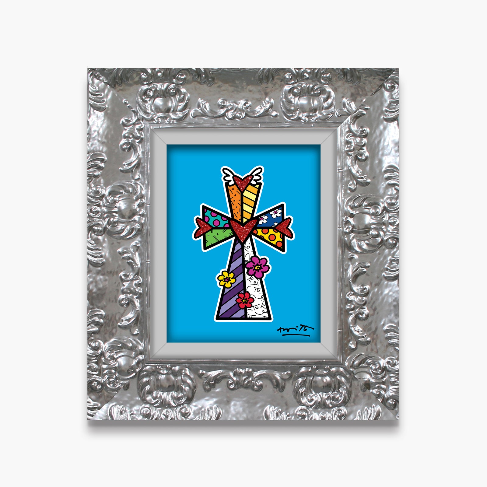 Romero Britto blessings limited edition print  colorful pop art design