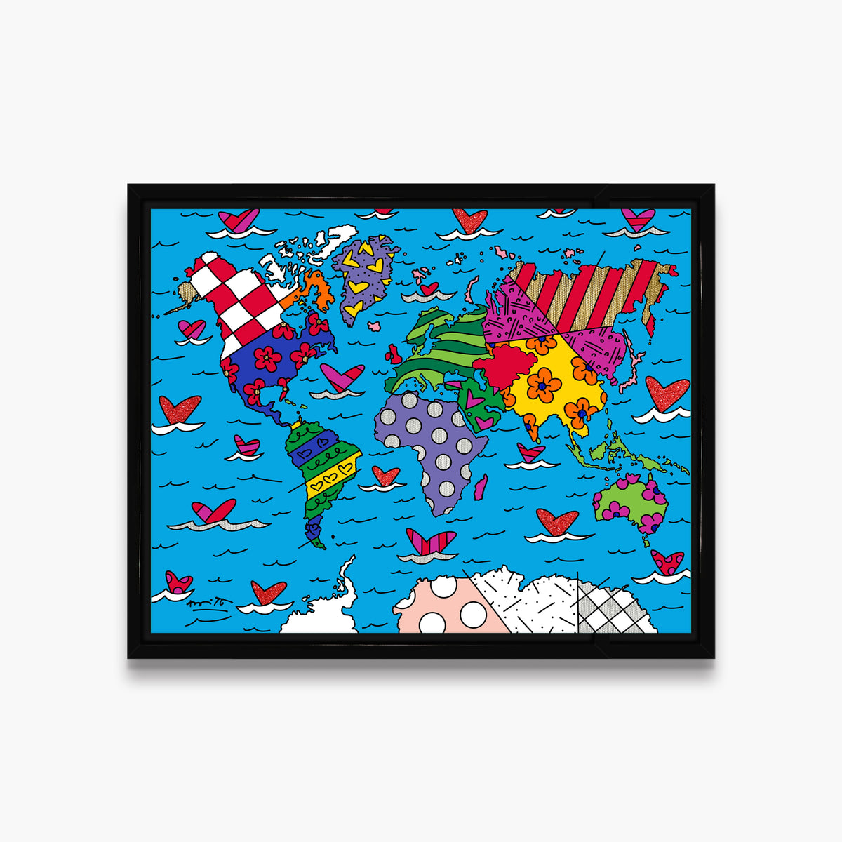 modern pop art small world limited edition print  vibrant home decor