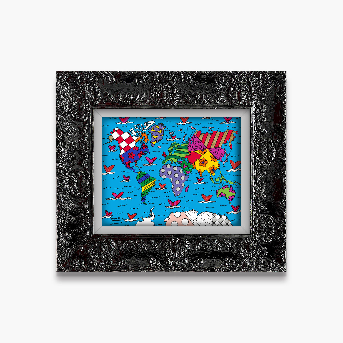 Romero Britto small world limited edition print  colorful pop art design