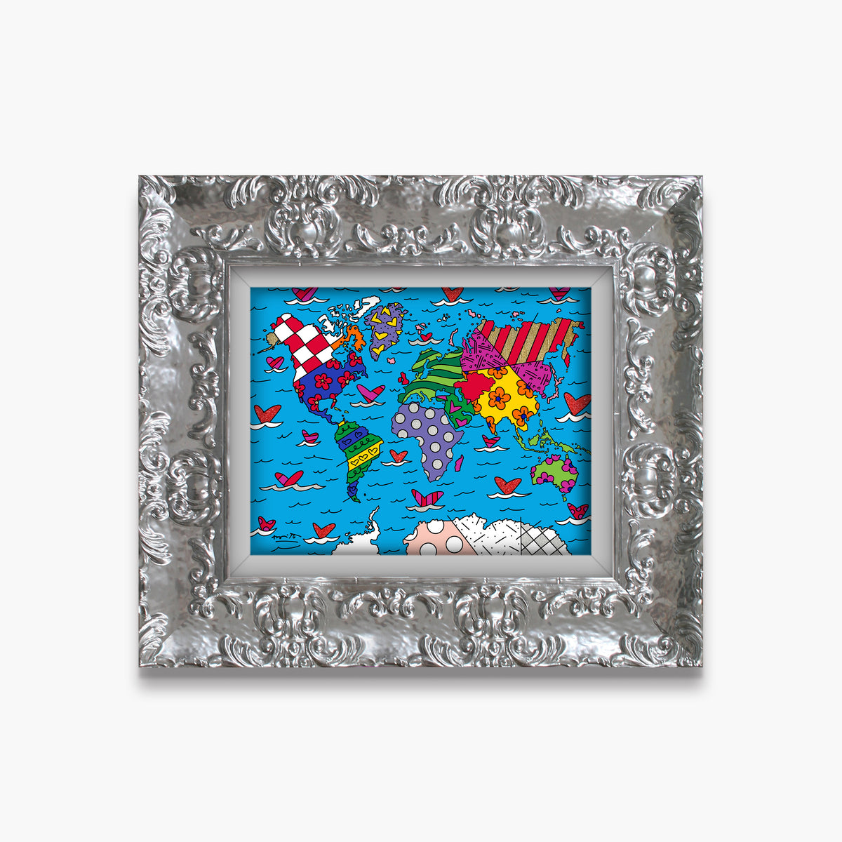 Romero Britto small world limited edition print  colorful pop art design
