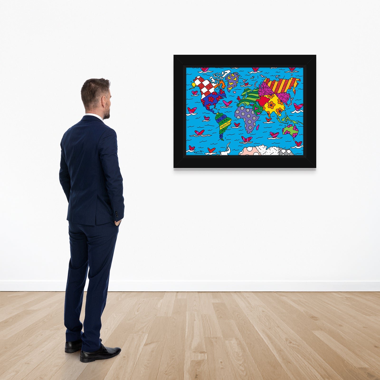 Romero Britto we are the world limited  colorful pop art design