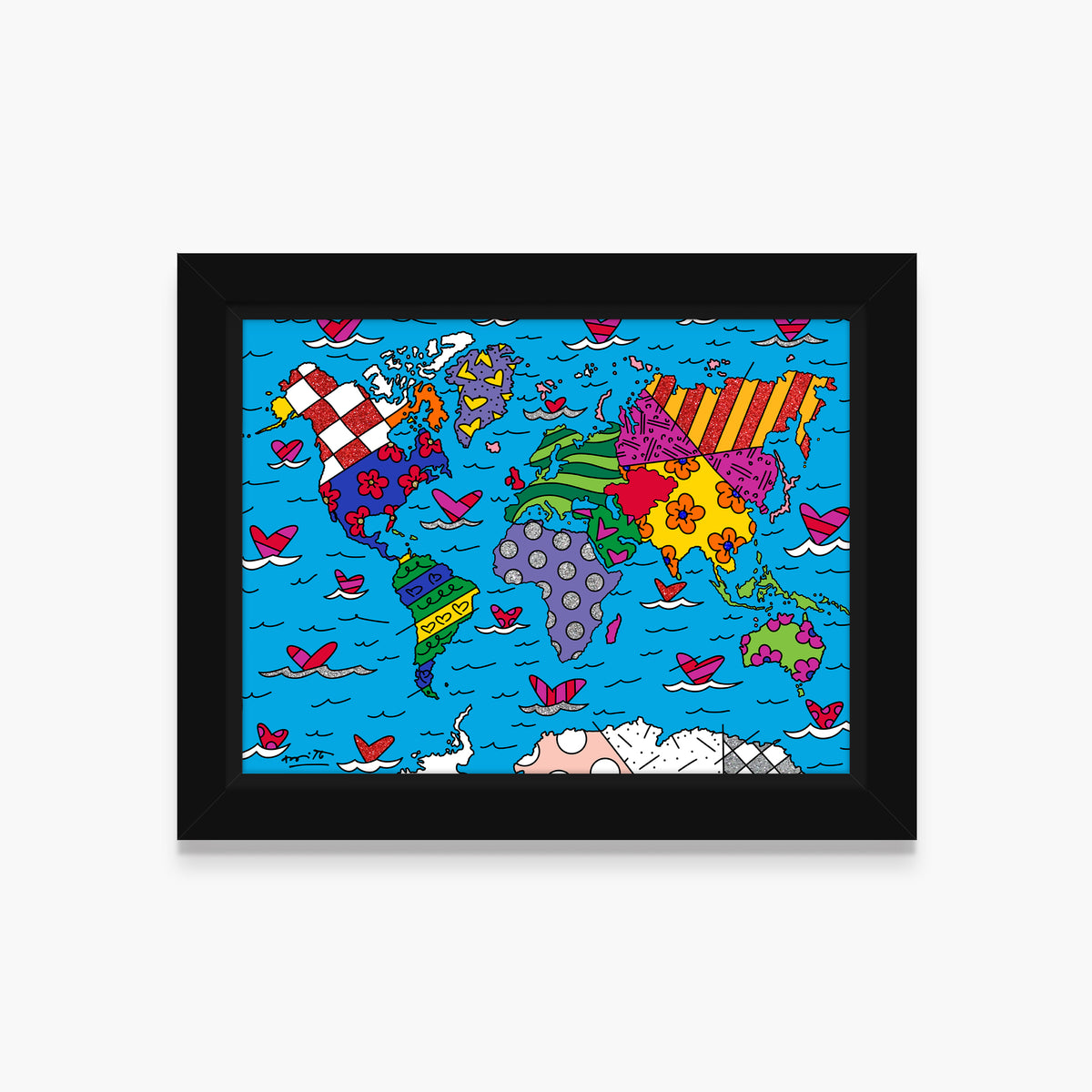 Romero Britto we are the world limited  colorful pop art design