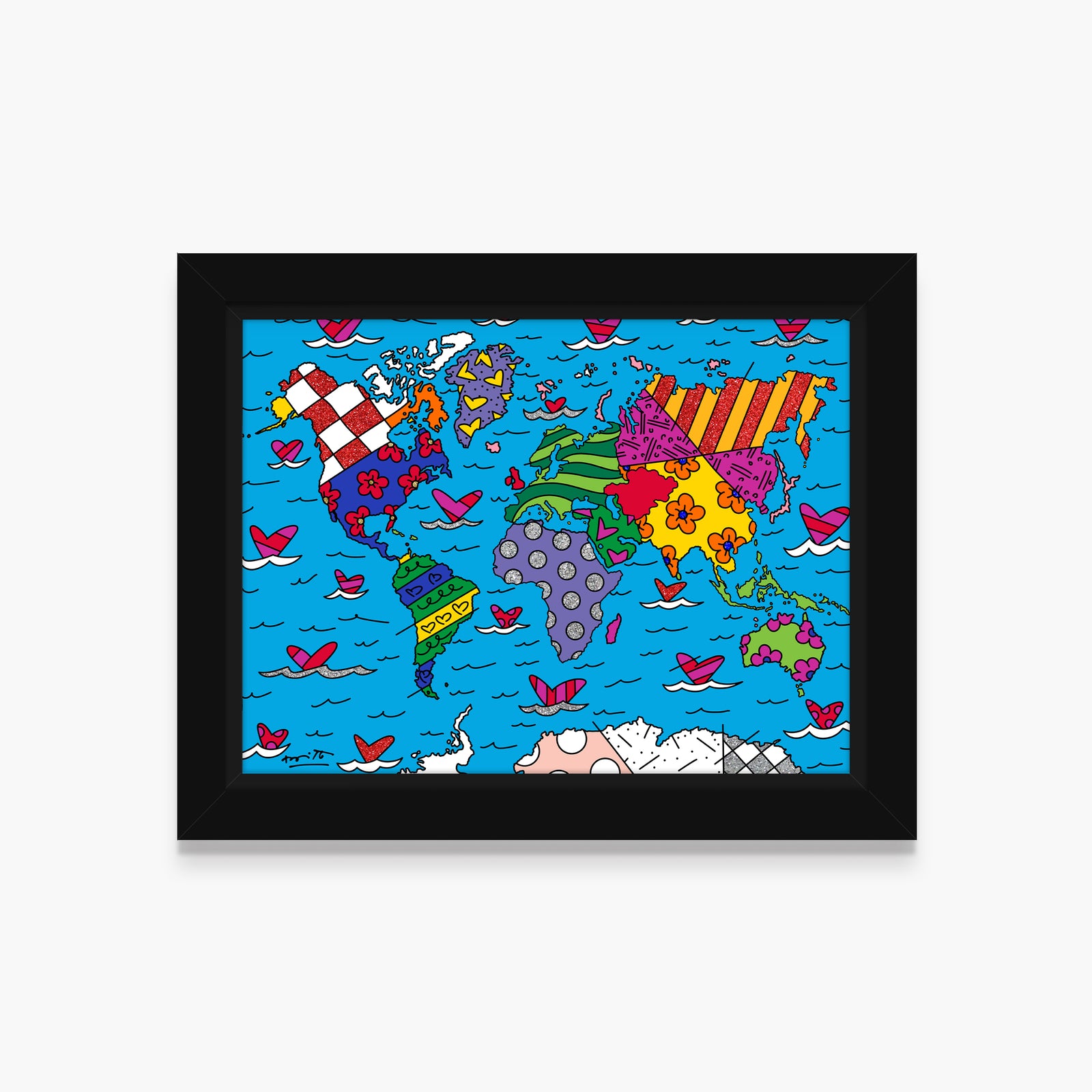 Romero Britto we are the world limited  colorful pop art design
