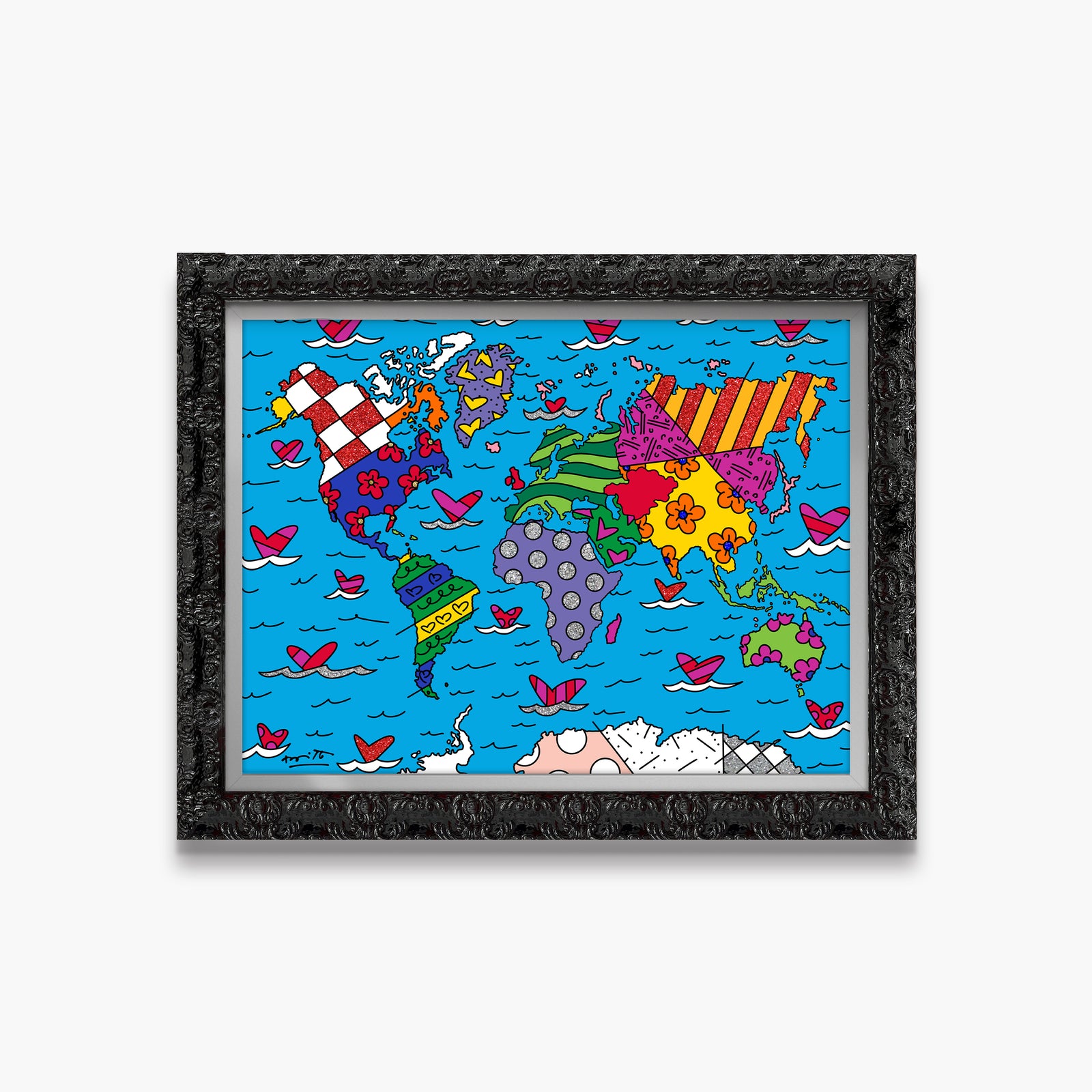 Romero Britto we are the world limited  colorful pop art design