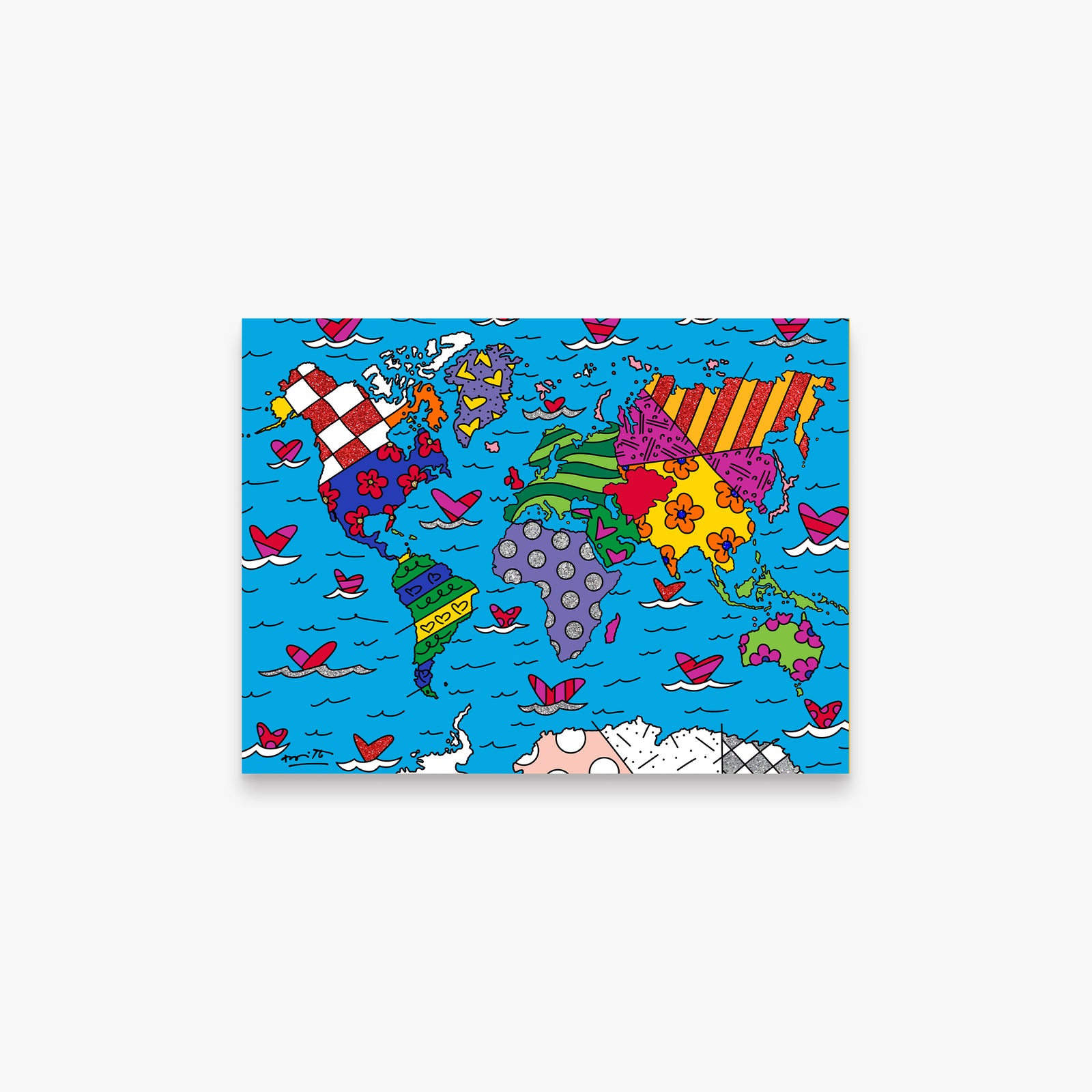 Romero Britto we are the world limited  colorful pop art design