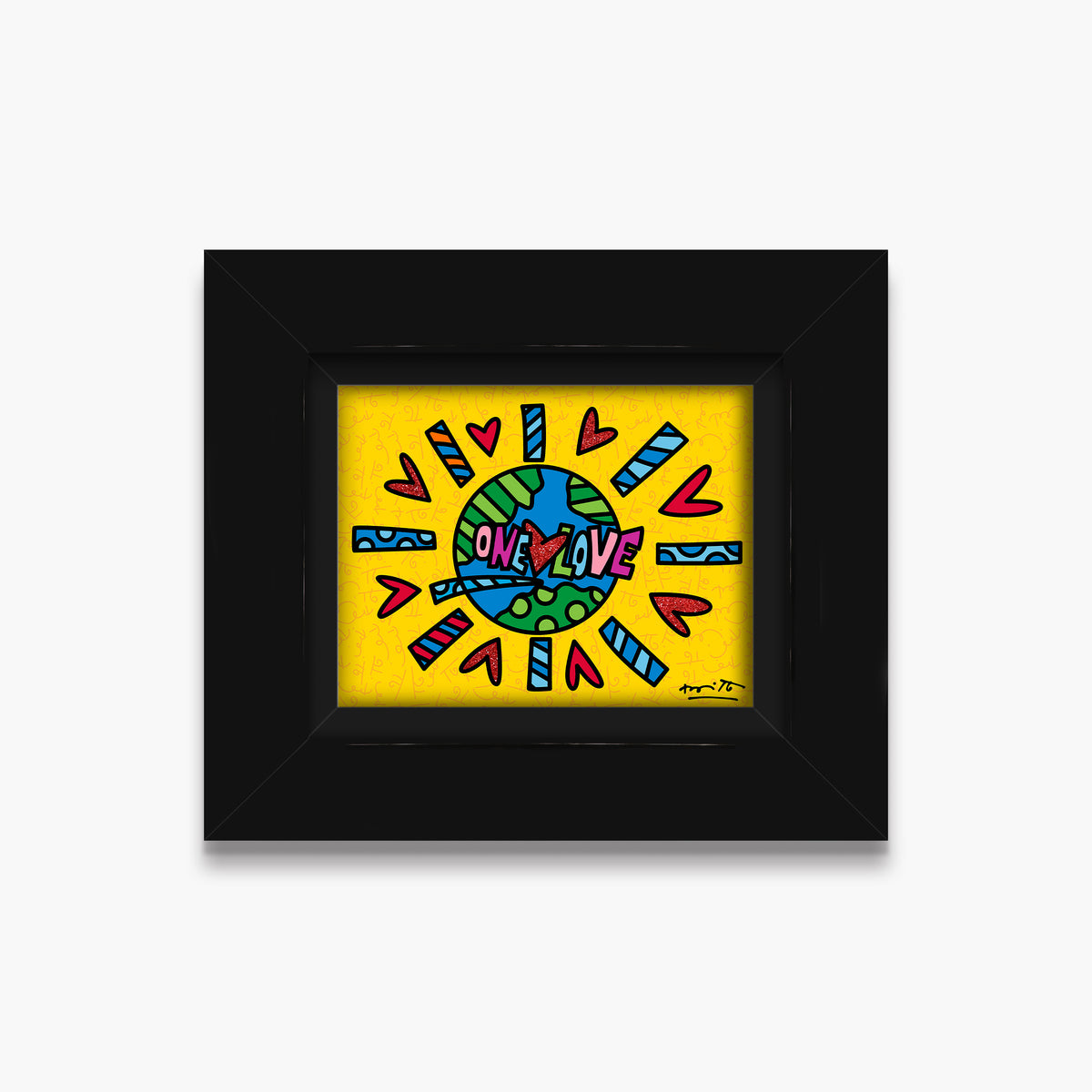 Romero Britto one love limited edition print  colorful pop art design