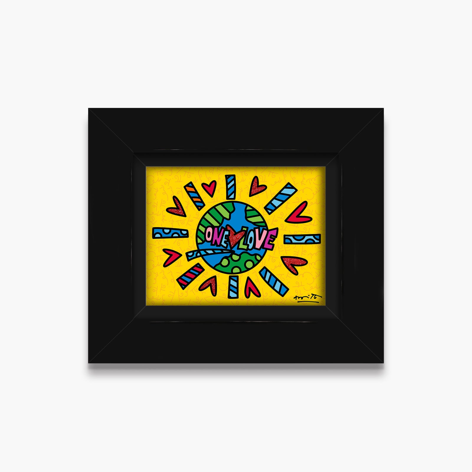 Romero Britto one love limited edition print  colorful pop art design