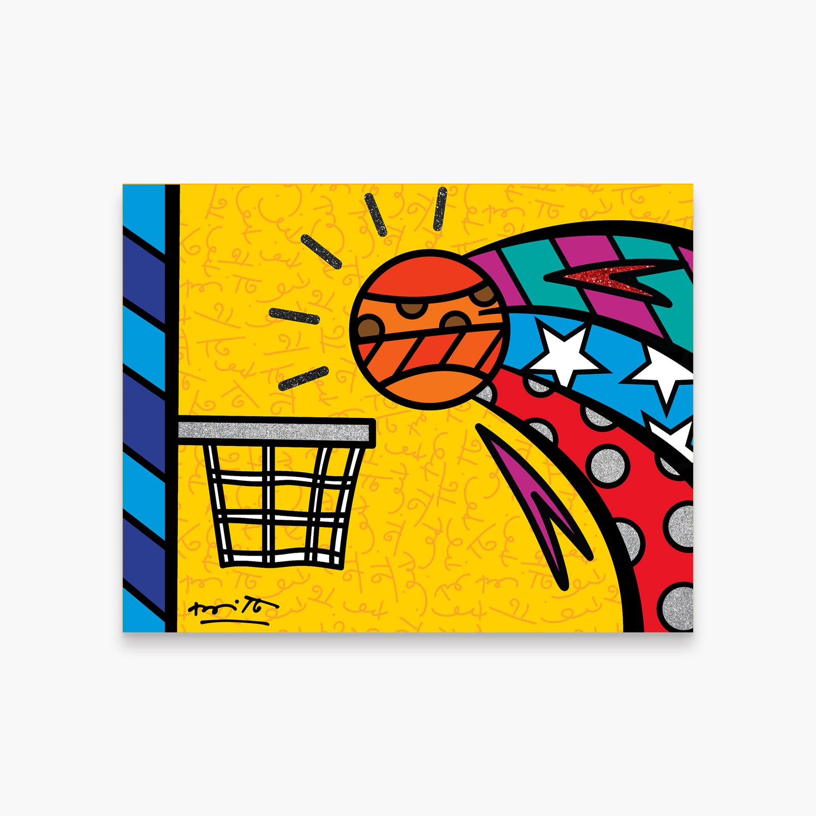 Romero Britto swish limited edition print  colorful pop art design