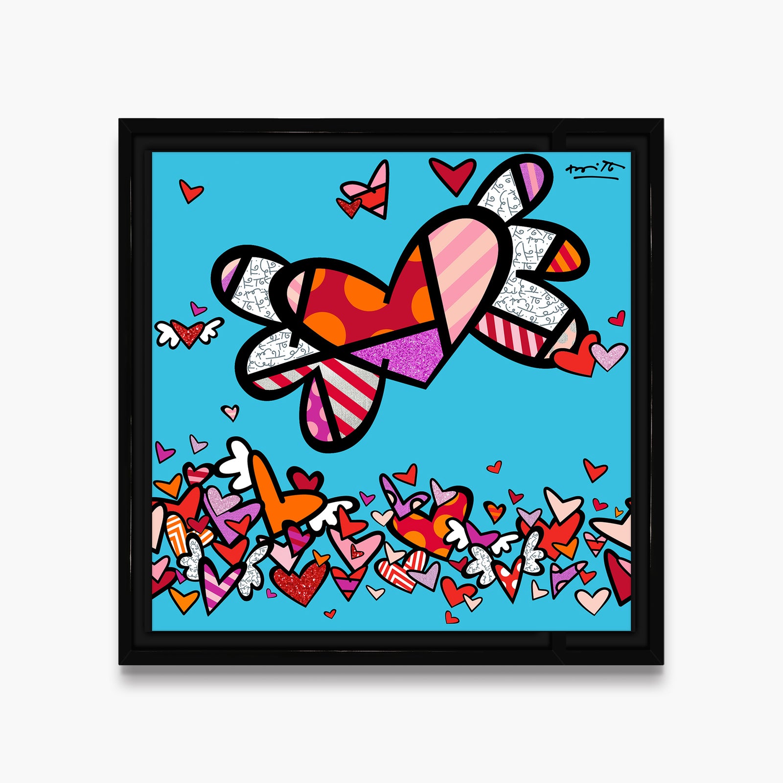 Romero Britto little flow ii limited edition  contemporary pop art piece