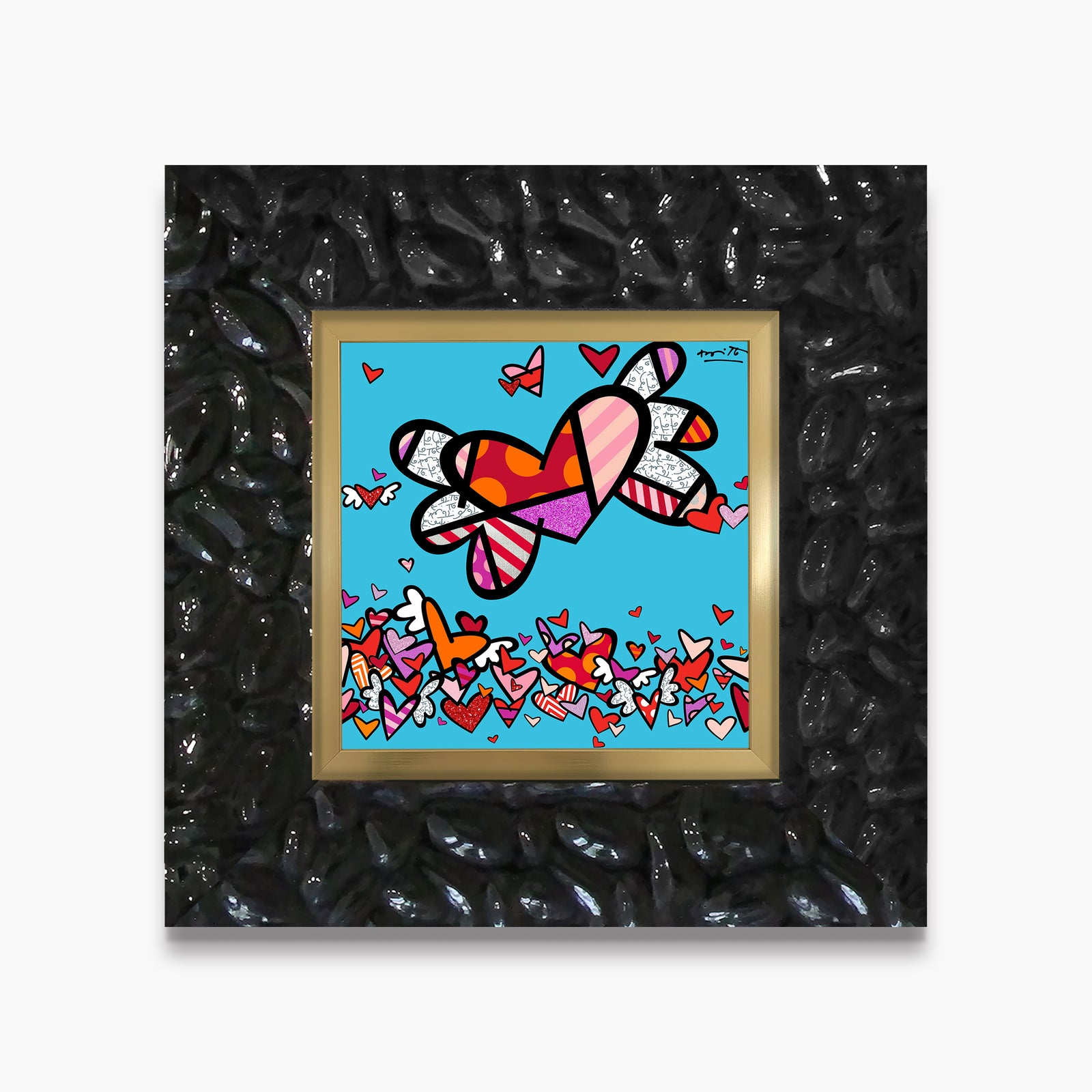 Romero Britto little flow ii limited edition  contemporary pop art piece