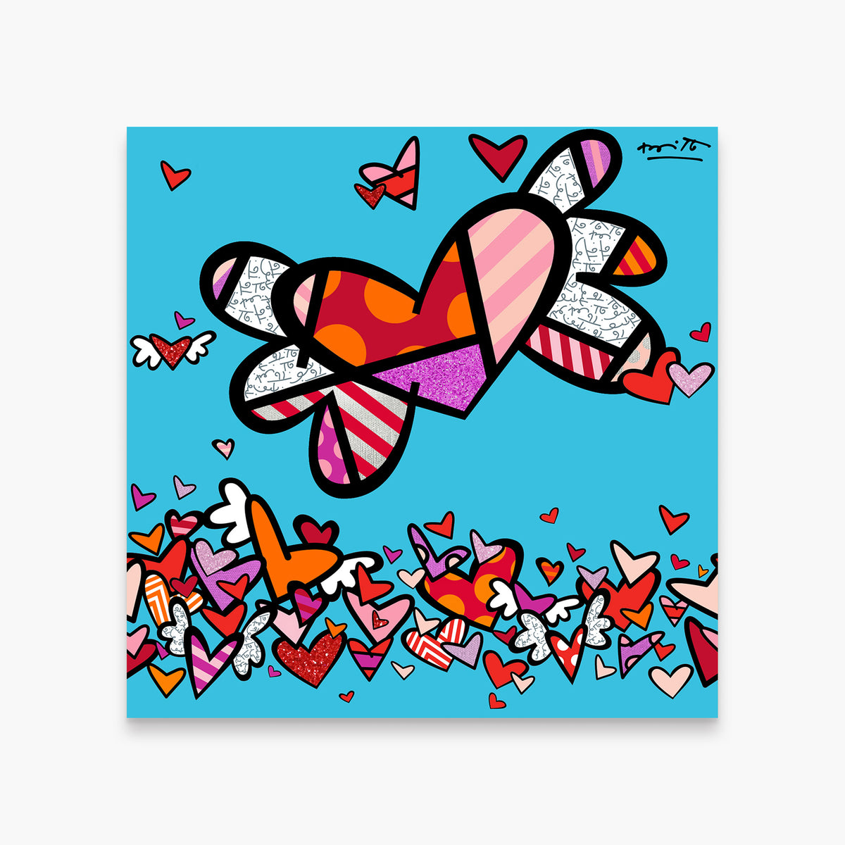 Romero Britto little flow ii limited edition  colorful pop art design