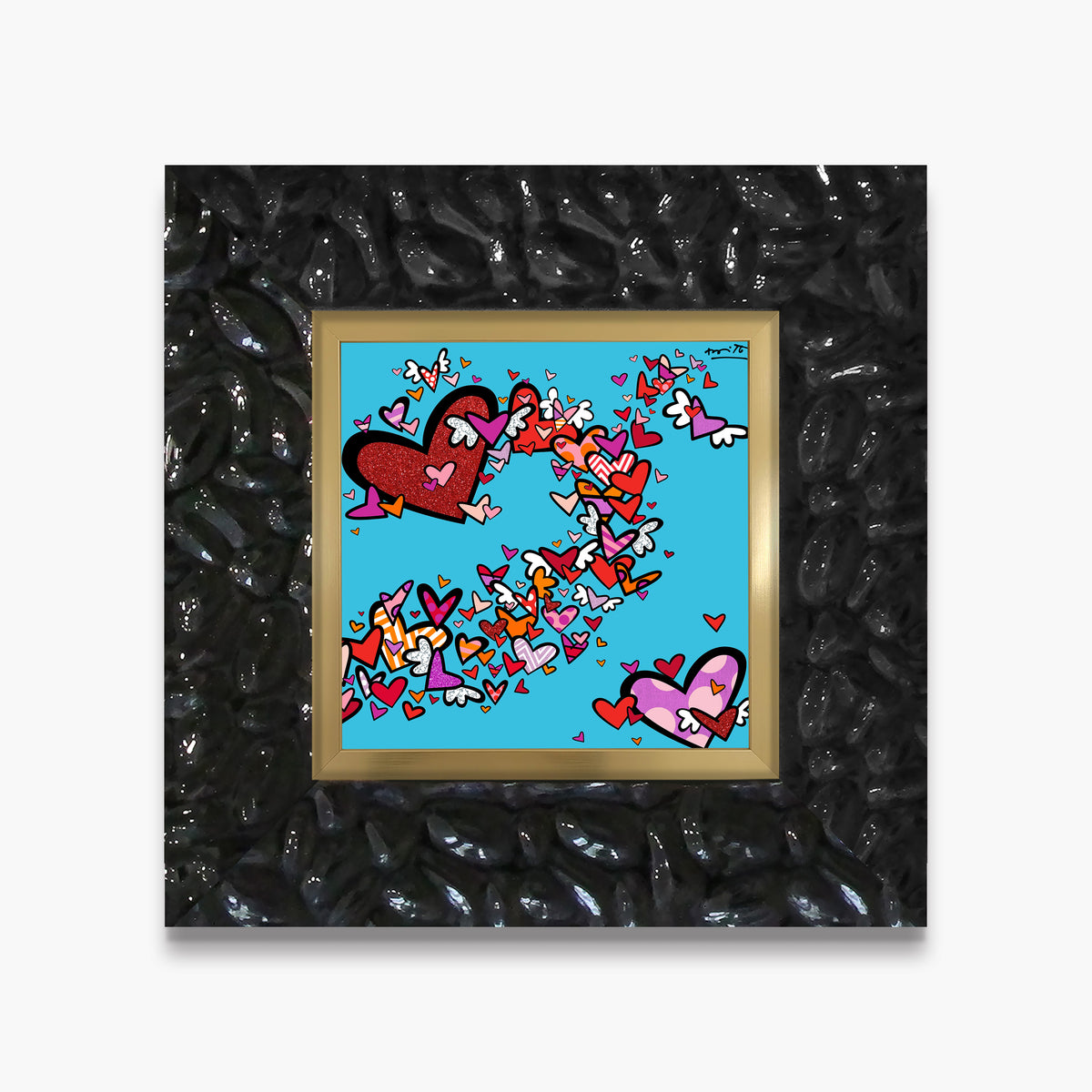 Romero Britto little flow iii limited edition  contemporary pop art piece
