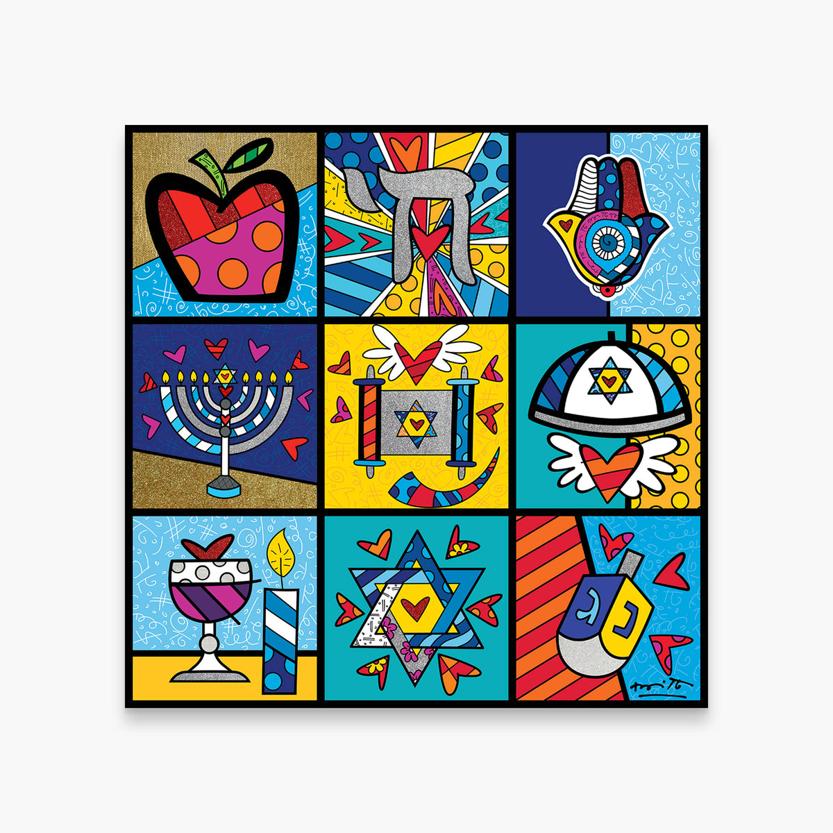 Romero Britto holy land limited edition print  colorful pop art design