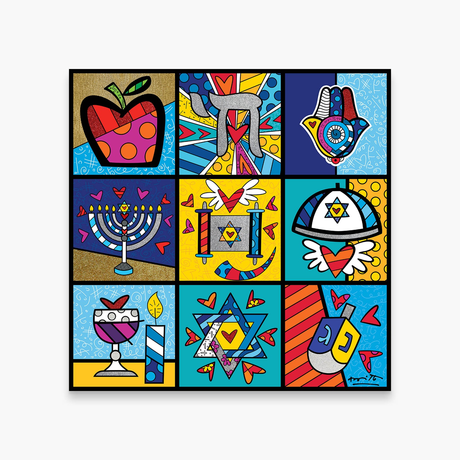 Romero Britto holy land limited edition print  colorful pop art design