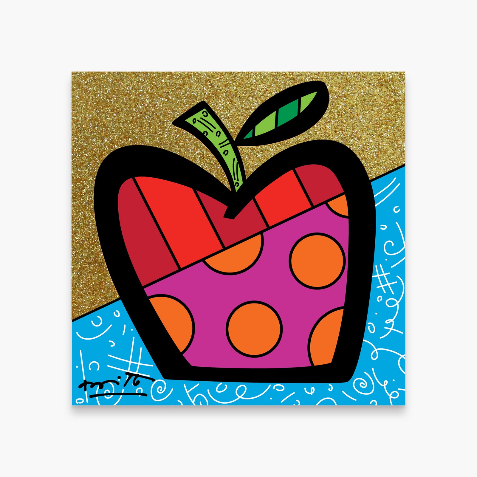 Romero Britto mazel tov apple limited edition  colorful pop art design