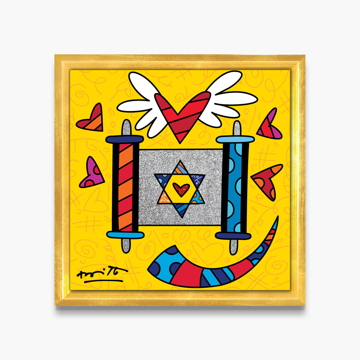 modern pop art mazel tov torah limited edition  vibrant home decor