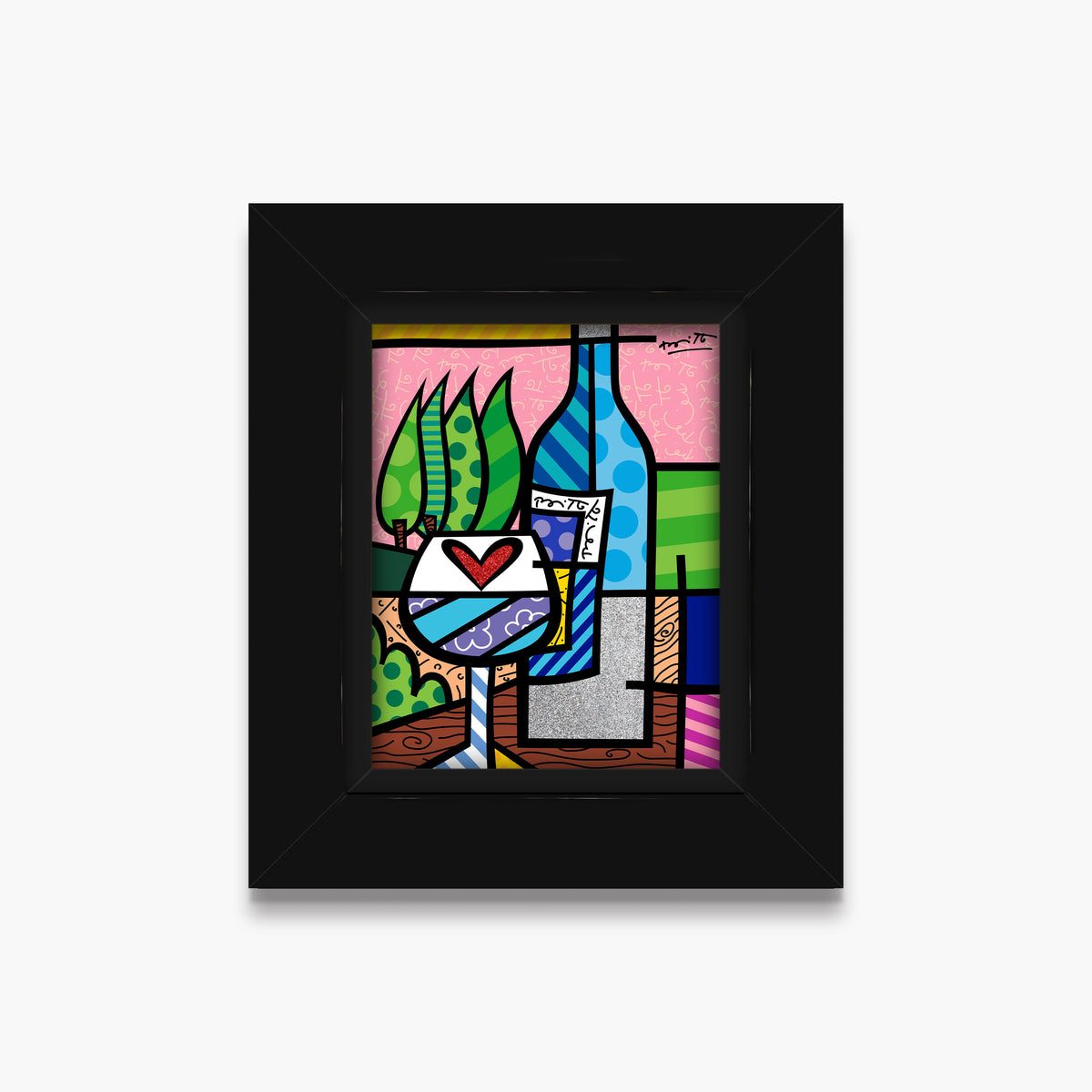 Romero Britto to happiness limited edition print  colorful pop art design