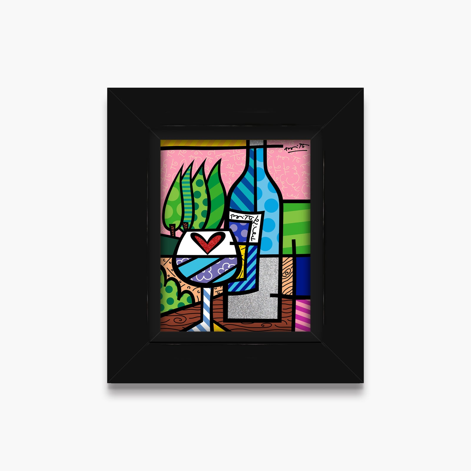 Romero Britto to happiness limited edition print  colorful pop art design