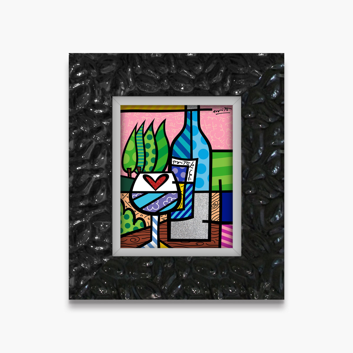 Romero Britto to happiness limited edition print  contemporary pop art piece