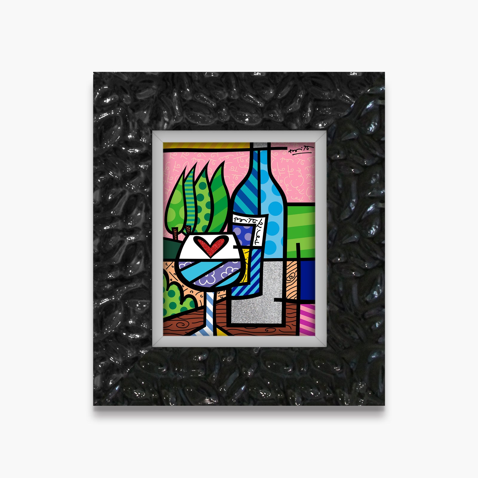 Romero Britto to happiness limited edition print  contemporary pop art piece